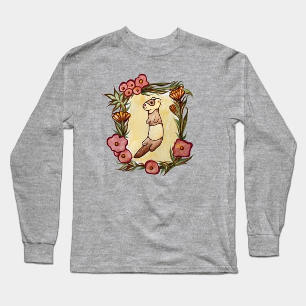 Lovely Ferret Long Sleeve T-Shirt by bubbsnugg